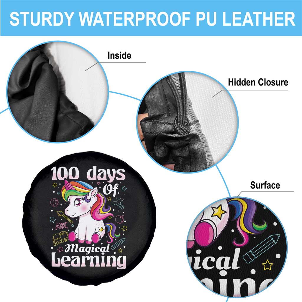 Magical Unicorn 100th Day of School Spare Tire Cover Cute Girls Celebration Gift
