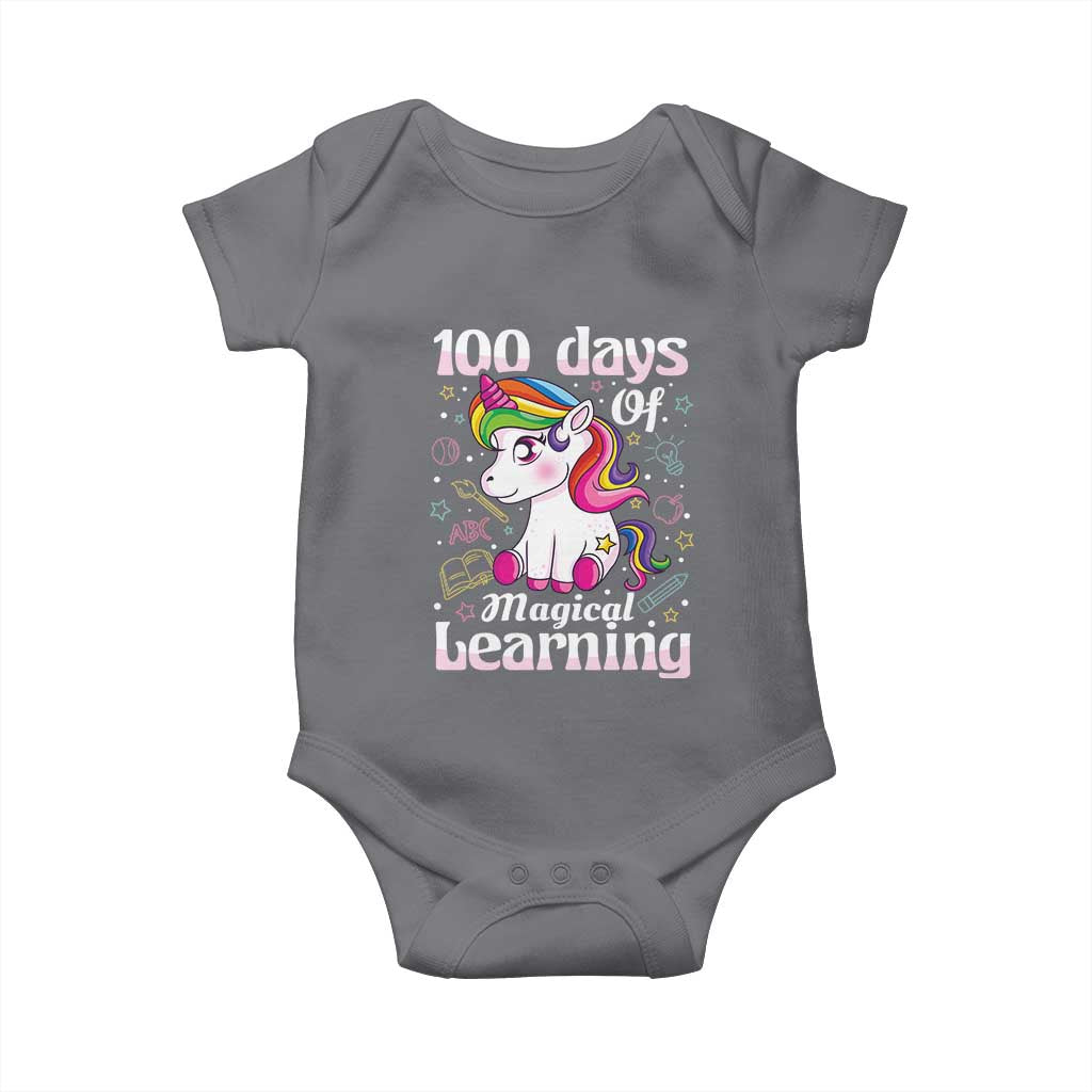 Magical Unicorn 100th Day of School Baby Onesie Cute Girls Celebration Gift