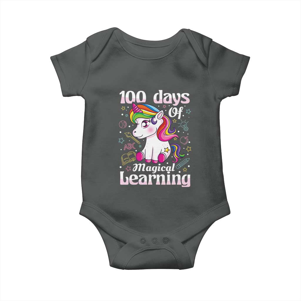 Magical Unicorn 100th Day of School Baby Onesie Cute Girls Celebration Gift