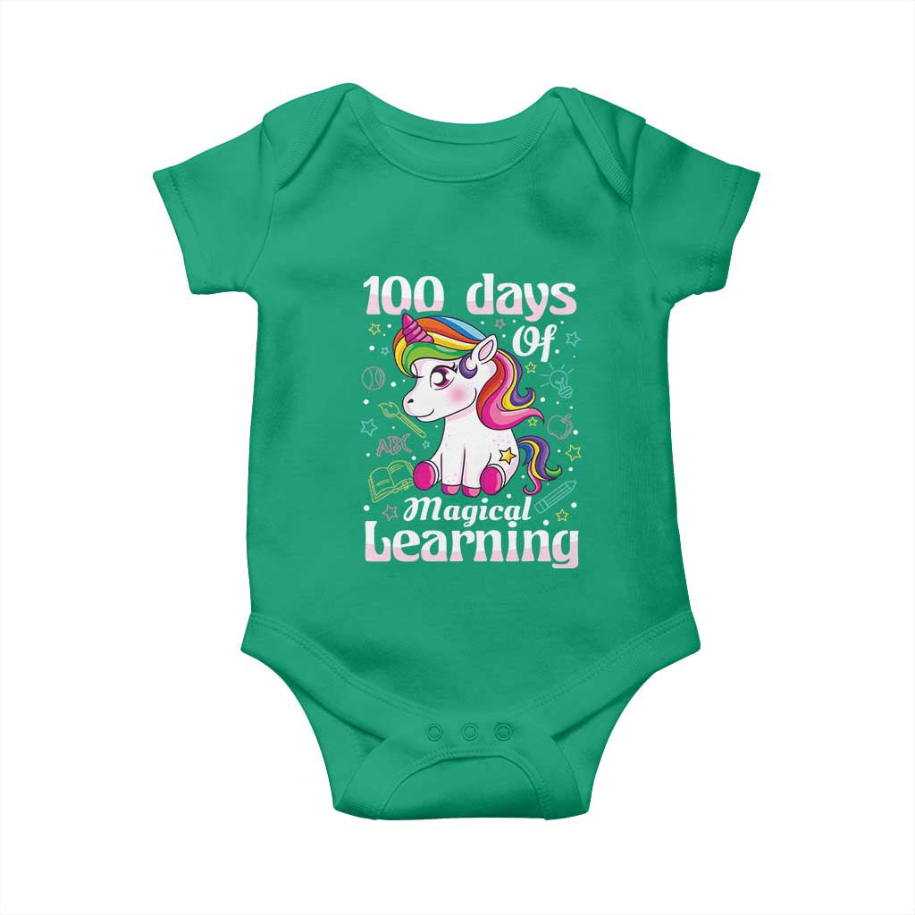 Magical Unicorn 100th Day of School Baby Onesie Cute Girls Celebration Gift