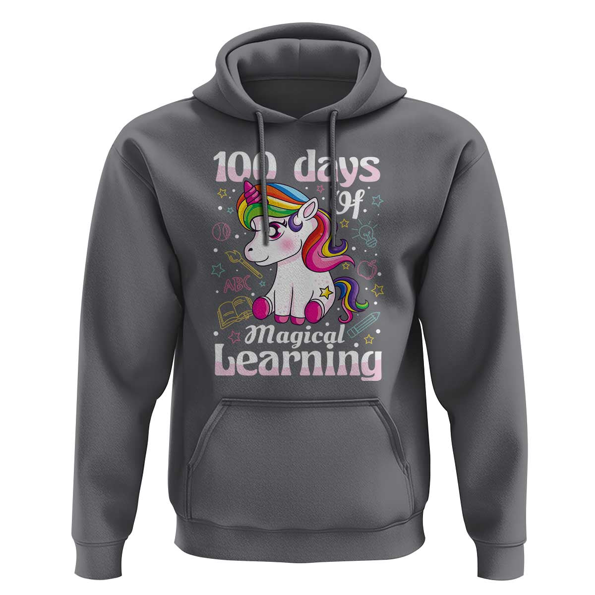 100th Day of School Unicorn Hoodie Girls 100 Days Celebration - Wonder Print Shop