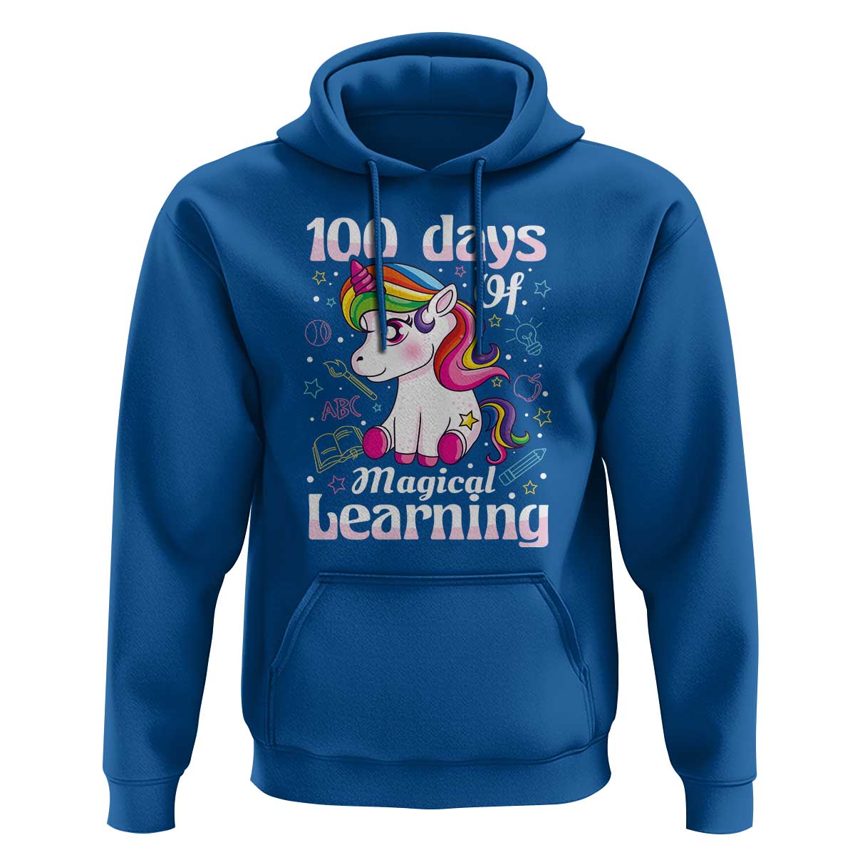 100th Day of School Unicorn Hoodie Girls 100 Days Celebration - Wonder Print Shop