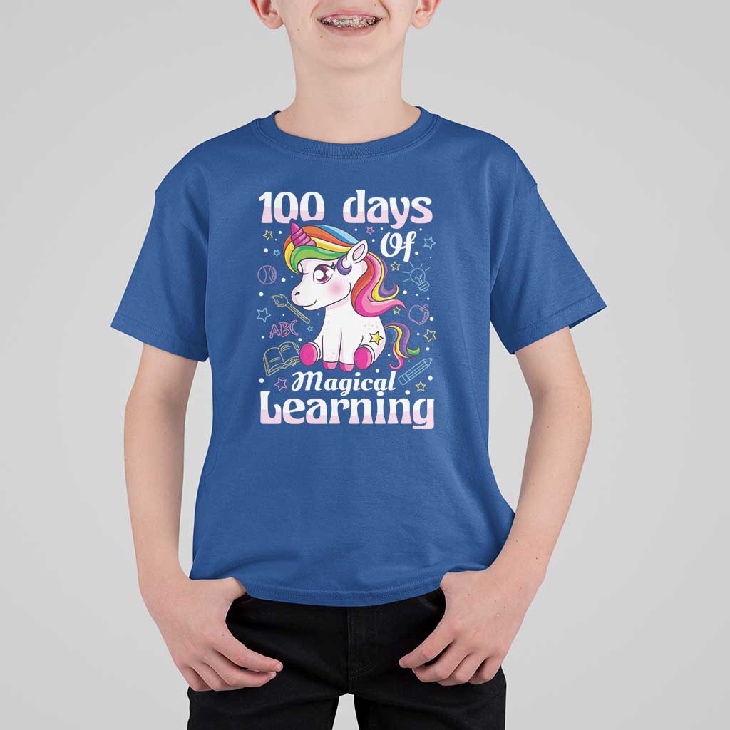 100th Day of School Unicorn T Shirt For Kid Girls 100 Days Celebration