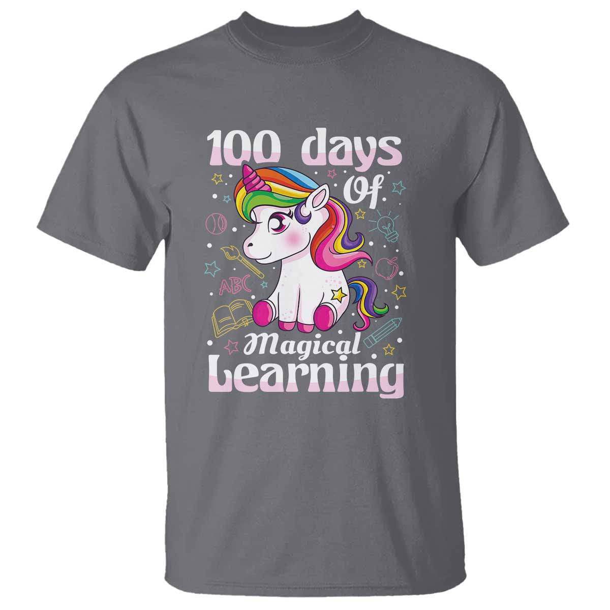 100th Day of School Unicorn T Shirt Girls 100 Days Celebration - Wonder Print Shop