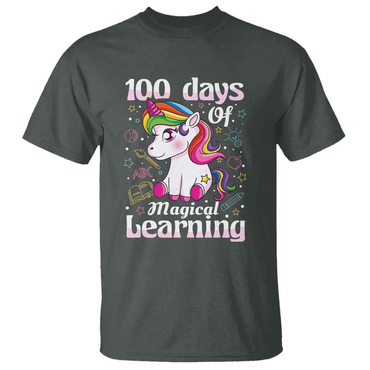 100th Day of School Unicorn T Shirt Girls 100 Days Celebration - Wonder Print Shop