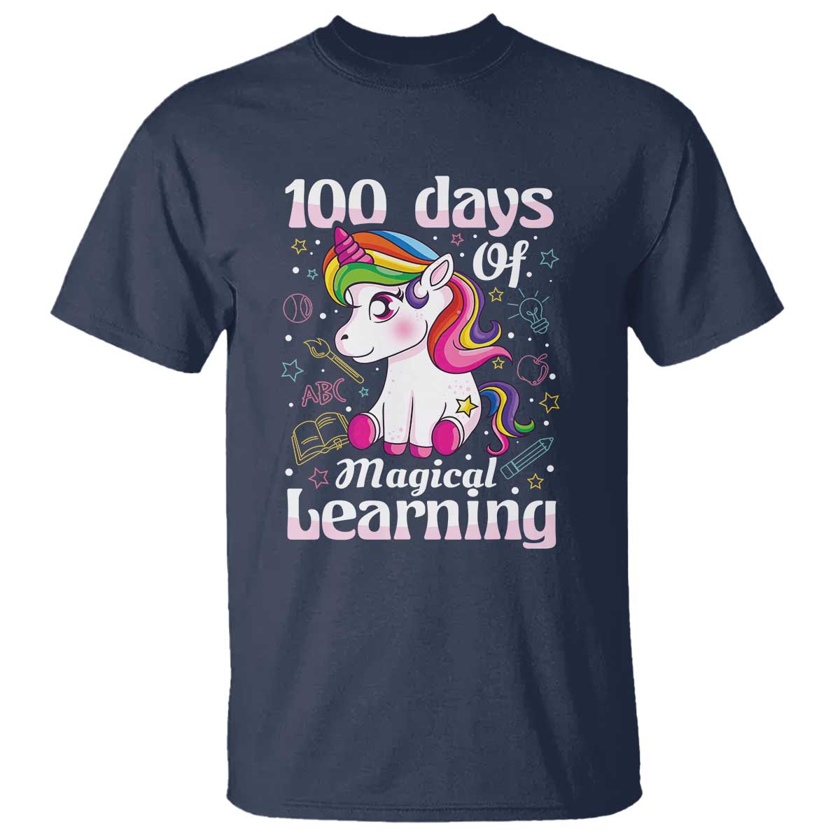 100th Day of School Unicorn T Shirt Girls 100 Days Celebration - Wonder Print Shop