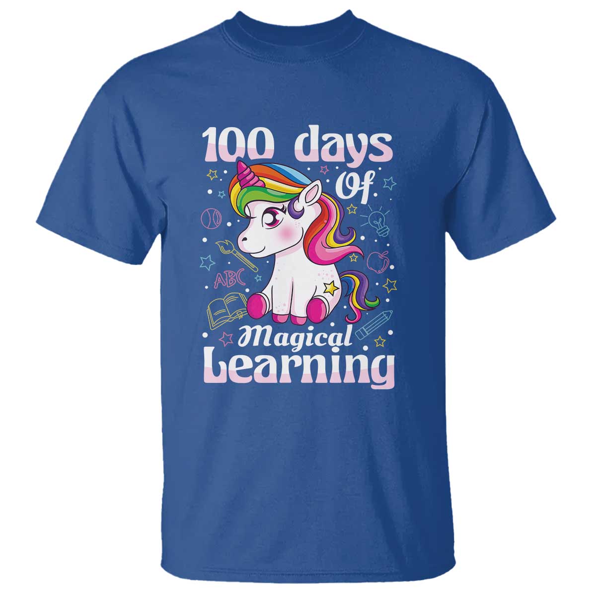 100th Day of School Unicorn T Shirt Girls 100 Days Celebration - Wonder Print Shop