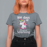 100th Day of School Unicorn T Shirt For Women Girls 100 Days Celebration