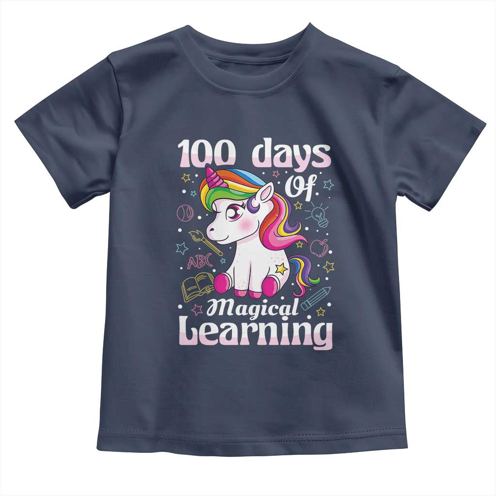 Magical Unicorn 100th Day of School Toddler T Shirt Cute Girls Celebration Gift