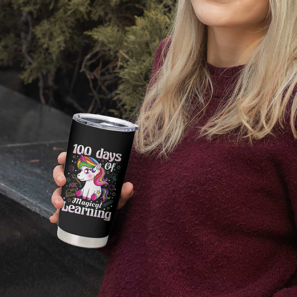 Magical Unicorn 100th Day of School Tumbler Cup Cute Girls Celebration Gift