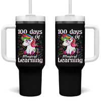Magical Unicorn 100th Day of School Tumbler With Handle Cute Girls Celebration Gift