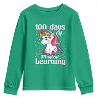 Magical Unicorn 100th Day of School Youth Sweatshirt Cute Girls Celebration Gift