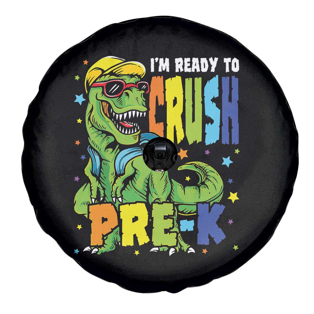 I am Ready To Crush Pre-K Dinosaur Spare Tire Cover Cool First Day of School Boy