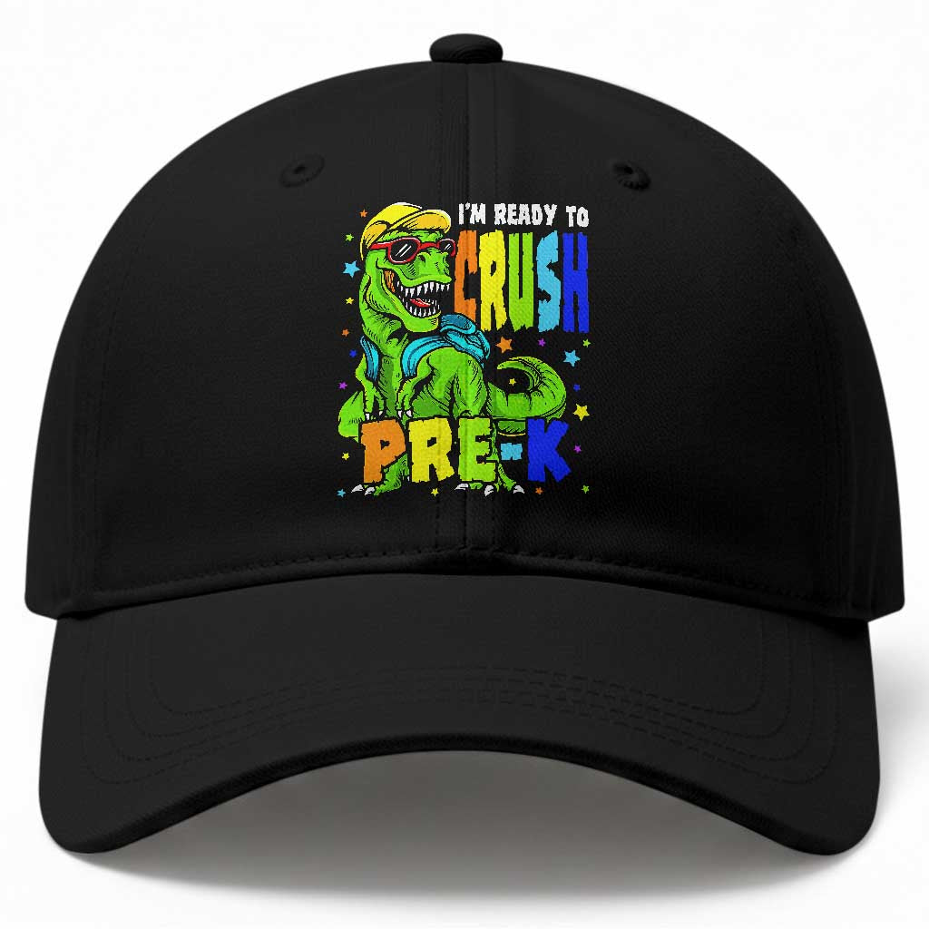 I am Ready To Crush Pre-K Dinosaur Baseball Cap Cool First Day of School Boy