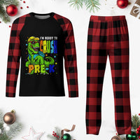 I am Ready To Crush Pre-K Dinosaur Plaid Pajama Set Cool First Day of School Boy