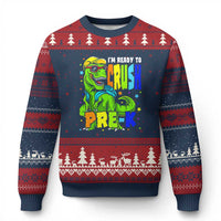 I am Ready To Crush Pre-K Dinosaur Ugly Christmas Sweater Cool First Day of School Boy