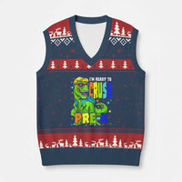 I am Ready To Crush Pre-K Dinosaur V-Neck Knit Sweater Vest Cool First Day of School Boy