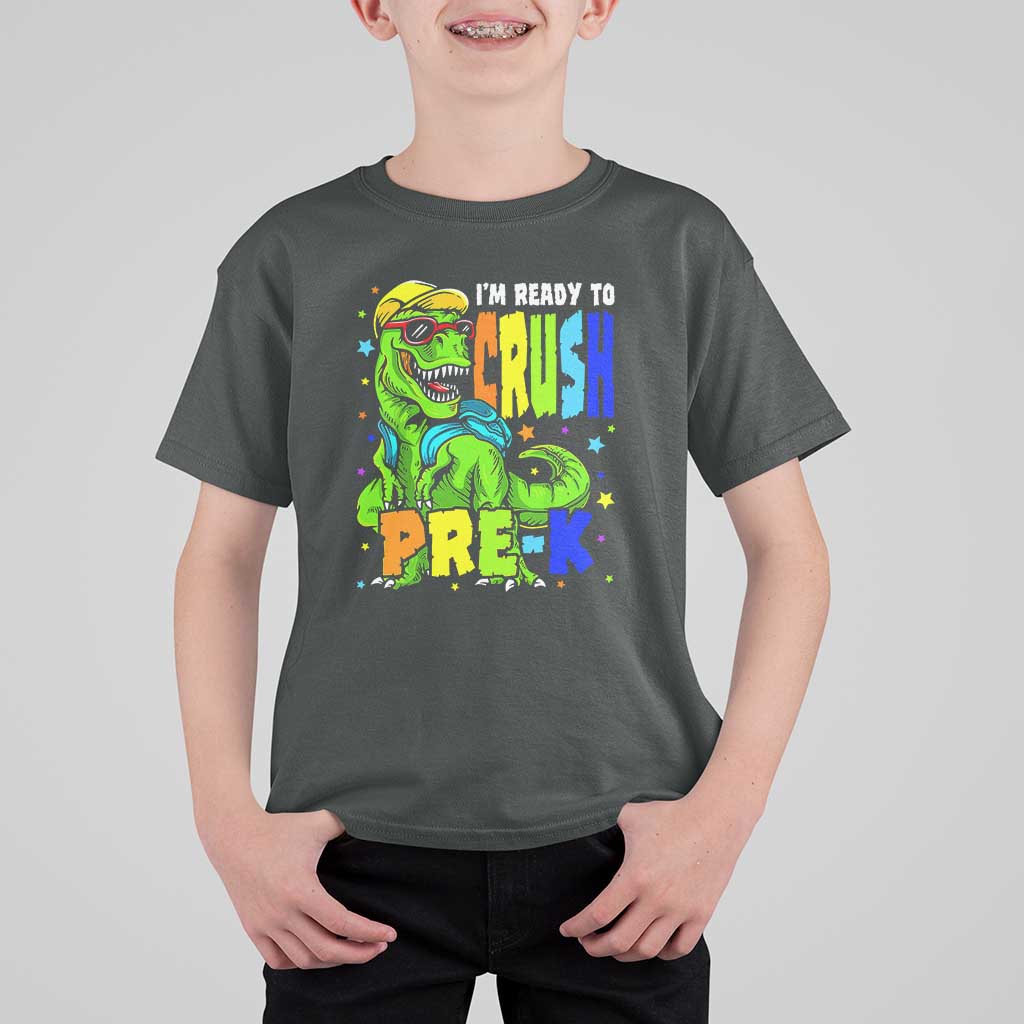 Dinosaur Pre-K T Shirt For Kid I'm Ready To Crush Pre-K, 1st Day of School Boy