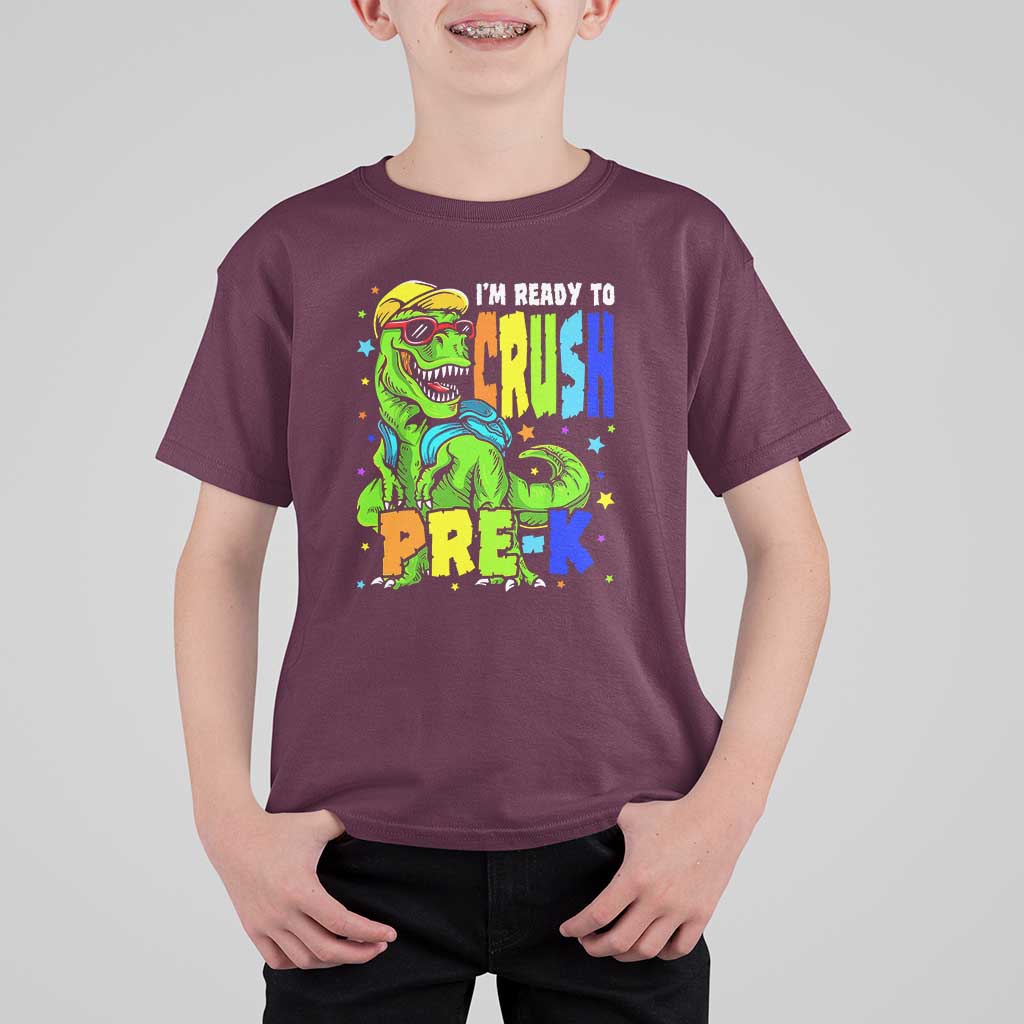 Dinosaur Pre-K T Shirt For Kid I'm Ready To Crush Pre-K, 1st Day of School Boy