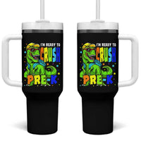 I am Ready To Crush Pre-K Dinosaur Tumbler With Handle Cool First Day of School Boy