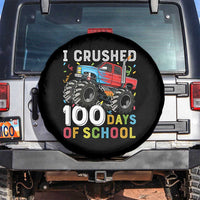 100 Days of School Monster Truck Spare Tire Cover Boys Crushing 100th Day Milestone