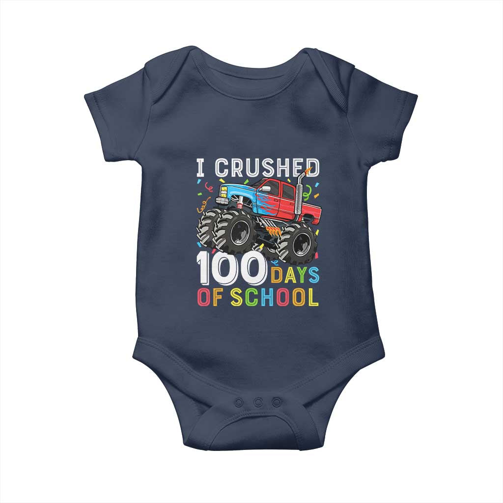 100 Days of School Monster Truck Baby Onesie Boys Crushing 100th Day Milestone