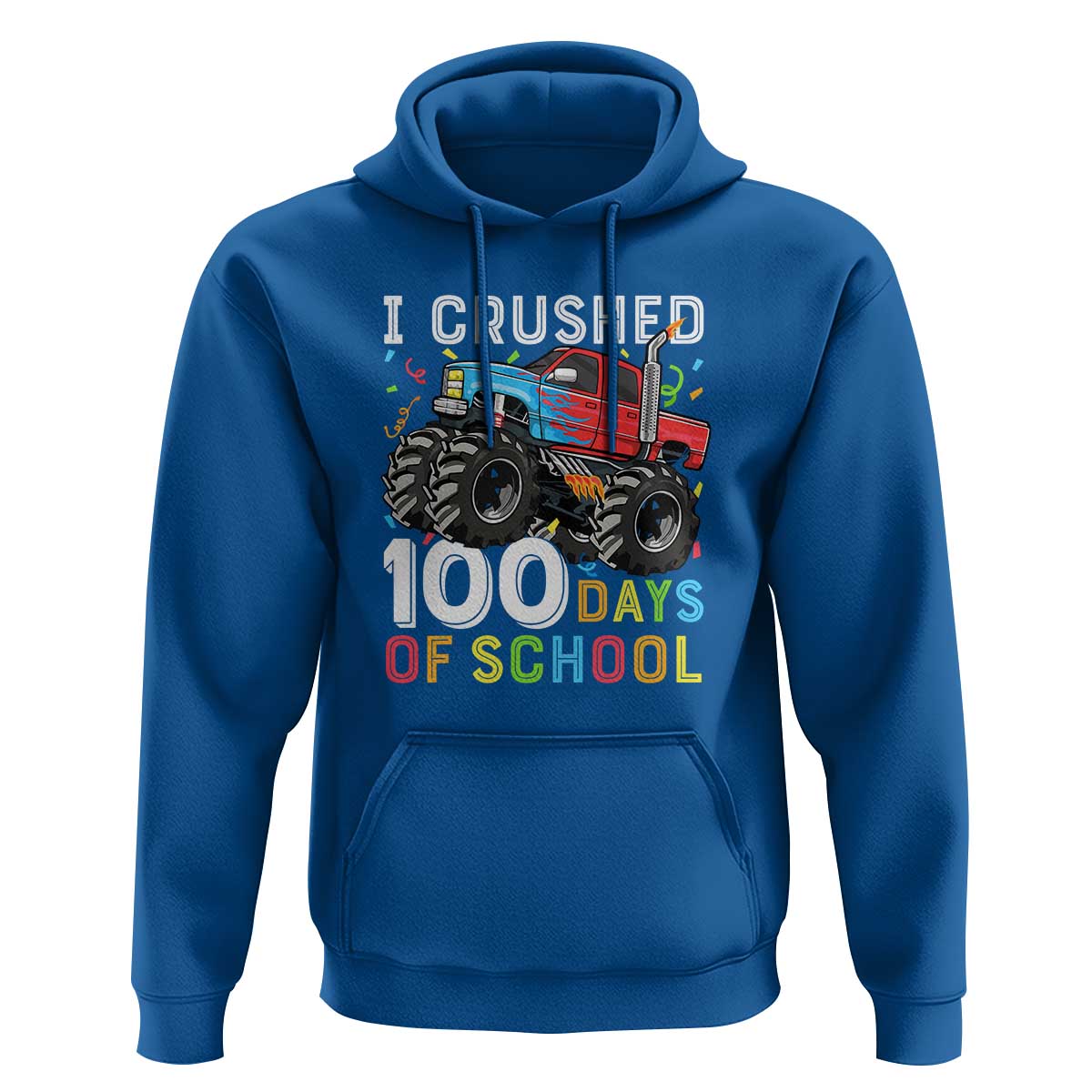 100 Days of School Monster Truck Hoodie Boys 100th Day Celebration - Wonder Print Shop