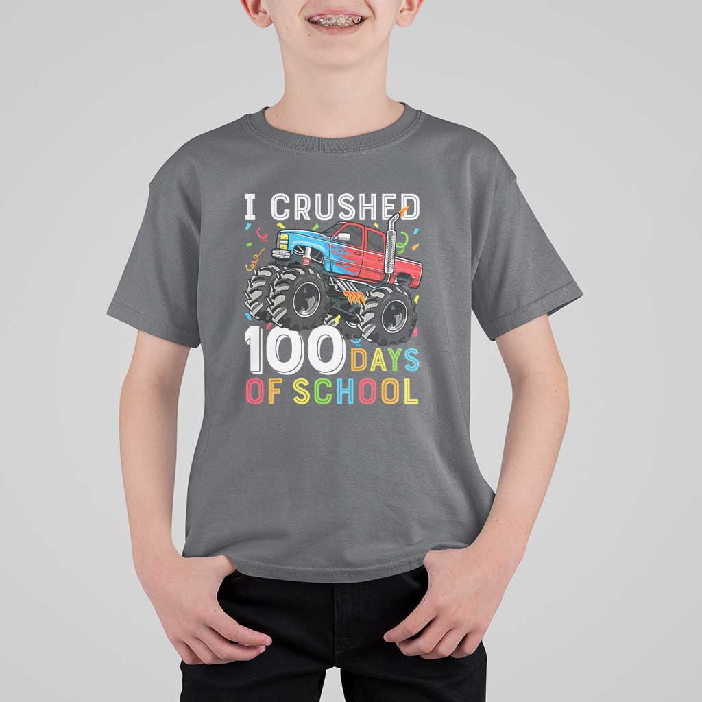 100 Days of School Monster Truck T Shirt For Kid Boys 100th Day Celebration