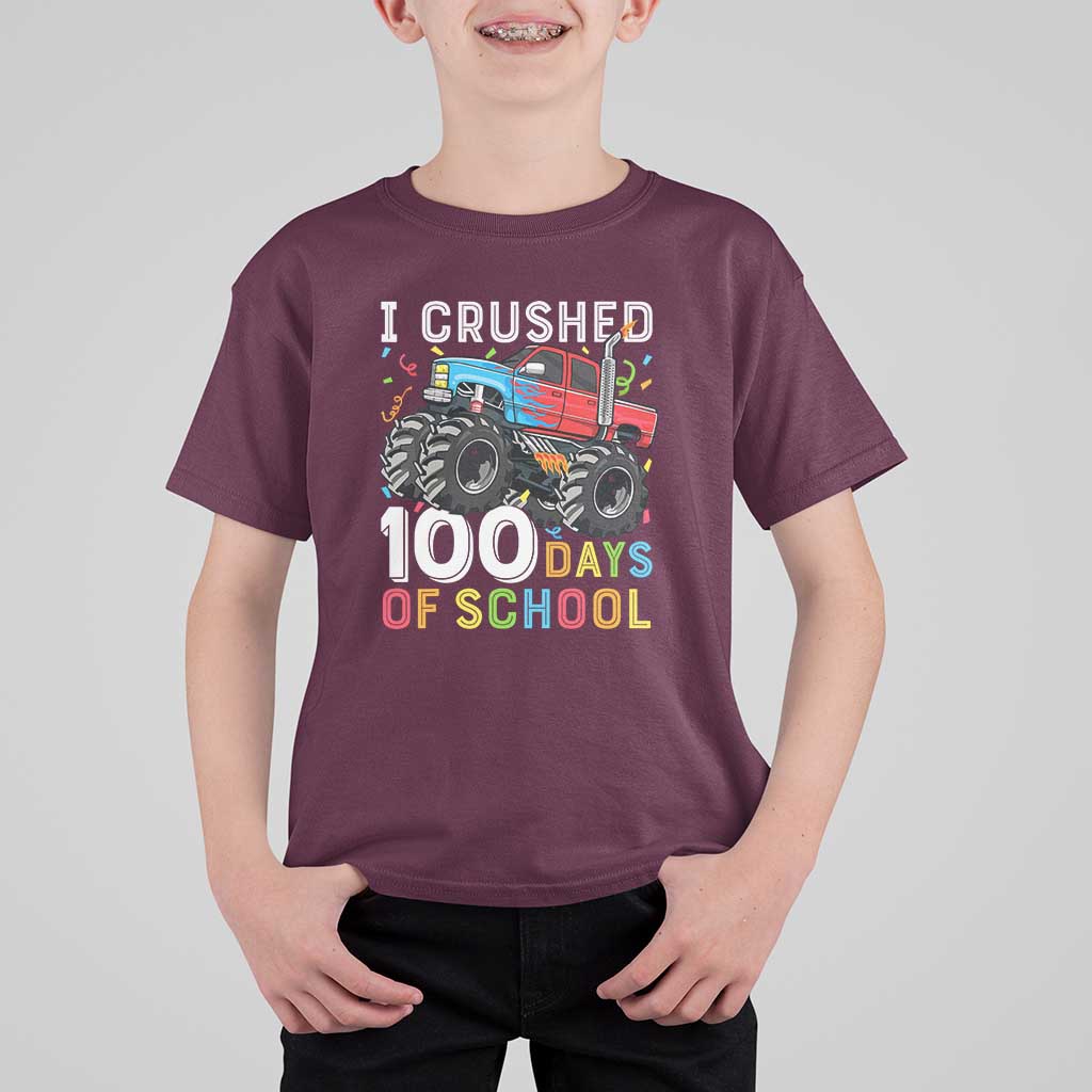 100 Days of School Monster Truck T Shirt For Kid Boys 100th Day Celebration