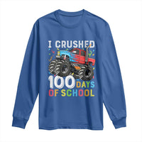 100 Days of School Monster Truck Long Sleeve Shirt Boys Crushing 100th Day Milestone