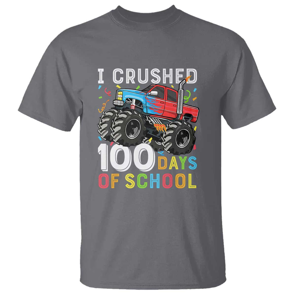100 Days of School Monster Truck T Shirt Boys 100th Day Celebration - Wonder Print Shop