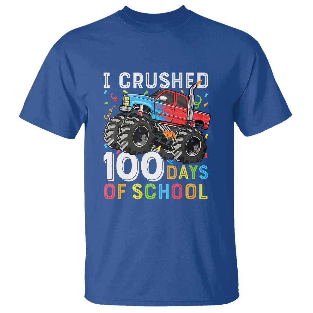 100 Days of School Monster Truck T Shirt Boys 100th Day Celebration - Wonder Print Shop