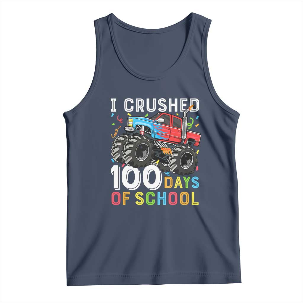 100 Days of School Monster Truck Tank Top Boys Crushing 100th Day Milestone