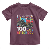 100 Days of School Monster Truck Toddler T Shirt Boys Crushing 100th Day Milestone