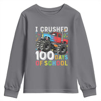 100 Days of School Monster Truck Youth Sweatshirt Boys Crushing 100th Day Milestone