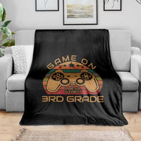 Game On First Day of 3rd Grade Throw Blanket Funny Gamer Back to School Kids Gift