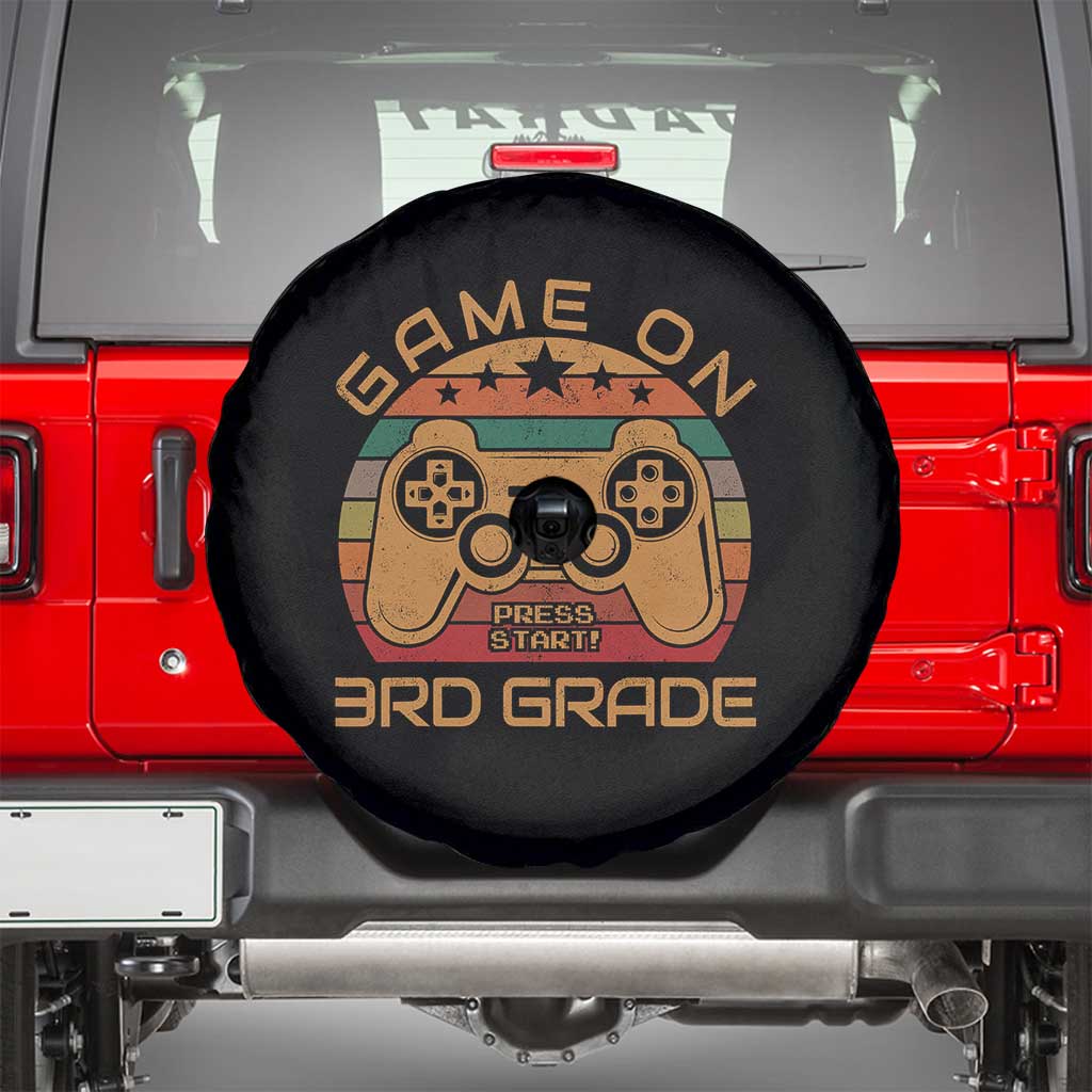 Game On First Day of 3rd Grade Spare Tire Cover Funny Gamer Back to School Kids Gift