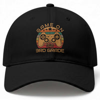 Game On First Day of 3rd Grade Baseball Cap Funny Gamer Back to School Kids Gift