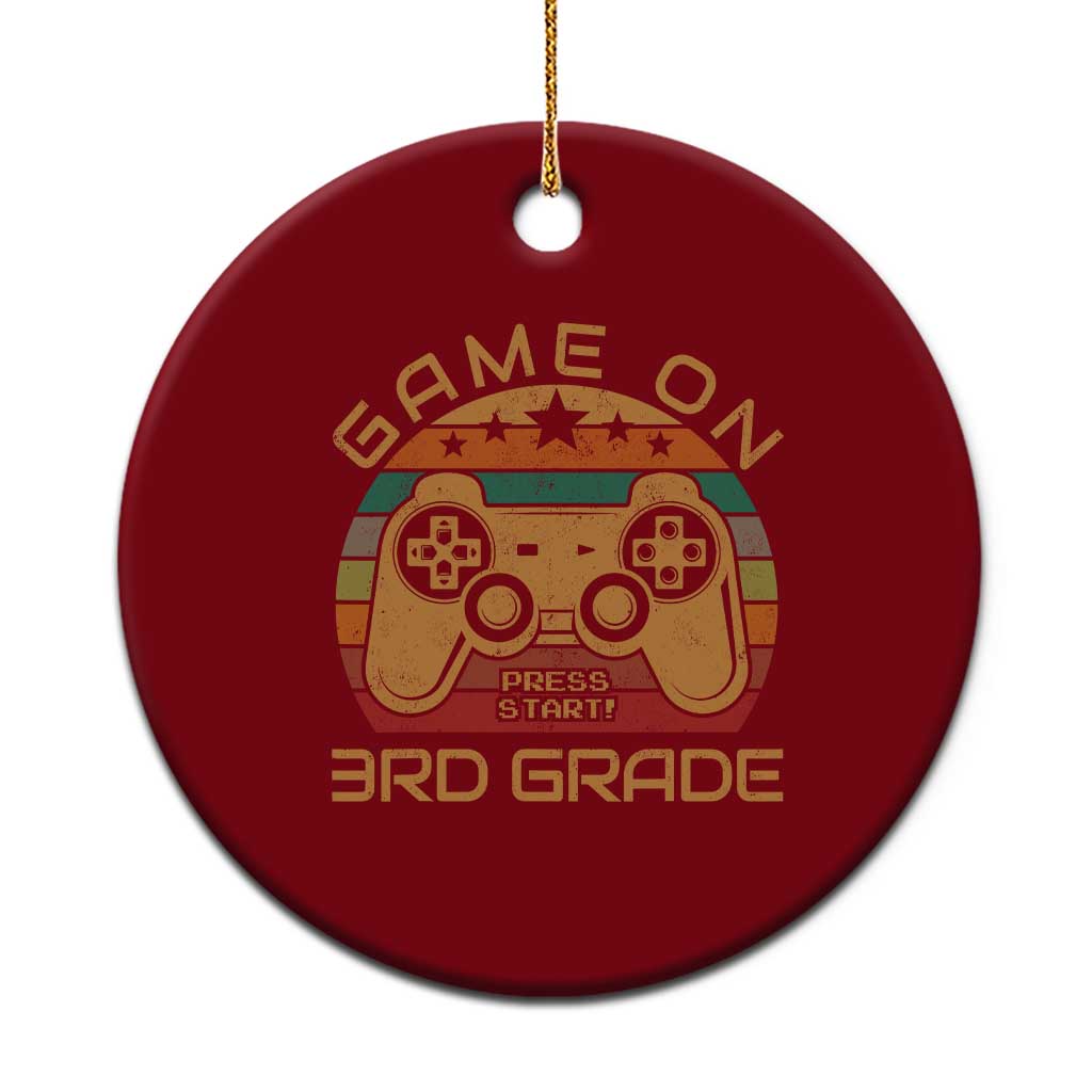 Game On First Day of 3rd Grade Ceramic Ornament Funny Gamer Back to School Kids Gift