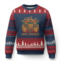 Game On First Day of 3rd Grade Ugly Christmas Sweater Funny Gamer Back to School Kids Gift