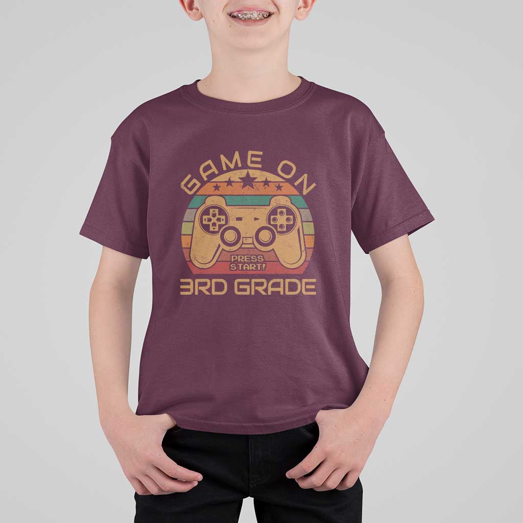 First Day of 3rd Grade T Shirt For Kid Game On Gamer Back to School Gift