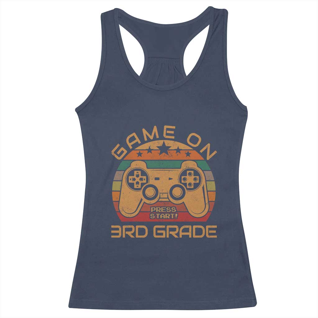 Game On First Day of 3rd Grade Racerback Tank Top Funny Gamer Back to School Kids Gift