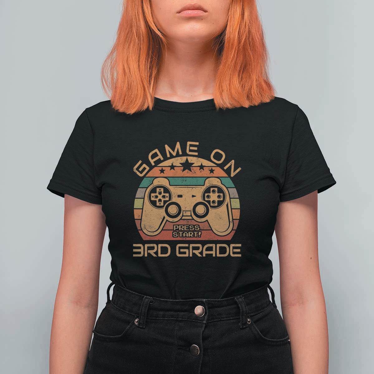 First Day of 3rd Grade T Shirt For Women Game On Gamer Back to School Gift