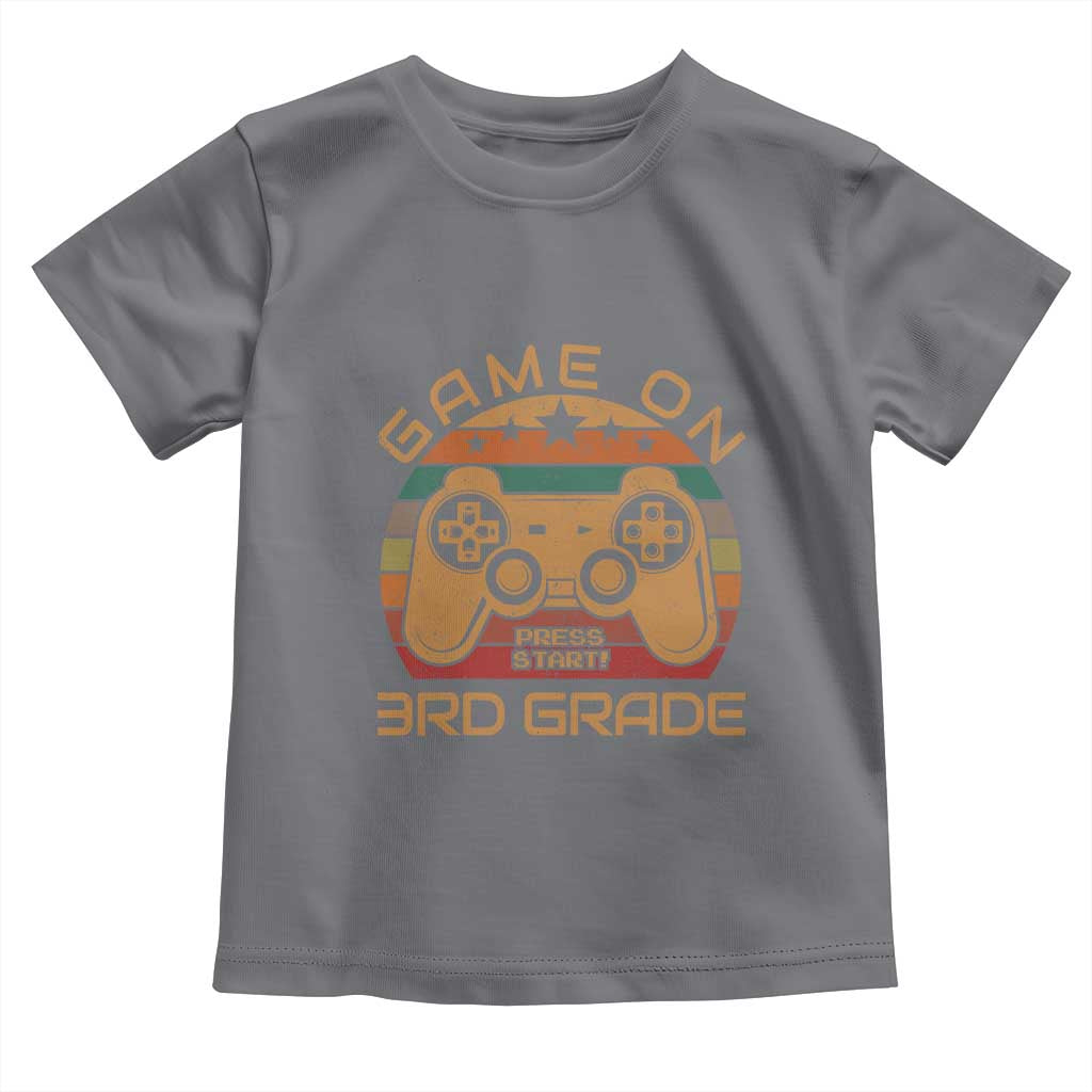 Game On First Day of 3rd Grade Toddler T Shirt Funny Gamer Back to School Kids Gift