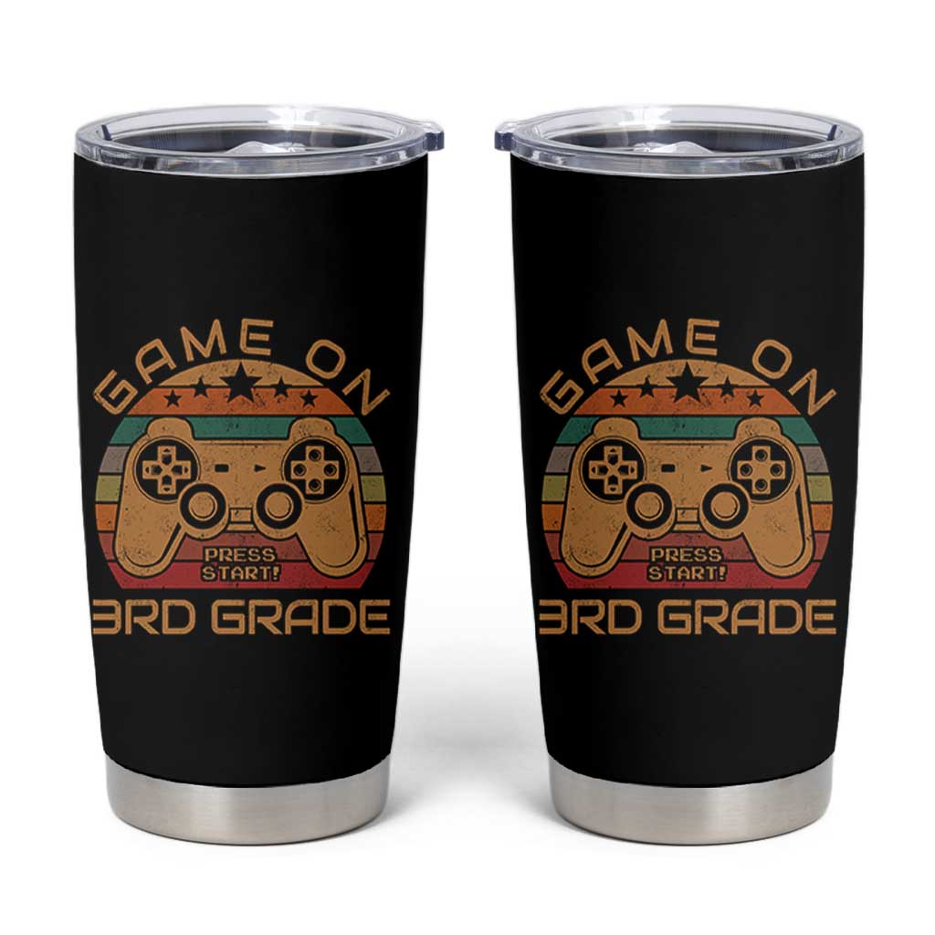 Game On First Day of 3rd Grade Tumbler Cup Funny Gamer Back to School Kids Gift