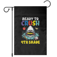 Shark Ready To Crush 4th Grade Garden Flag Cool Boys First Day of School Gift
