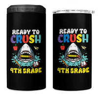 Shark Ready To Crush 4th Grade 4 in 1 Can Cooler Tumbler Cool Boys First Day of School Gift