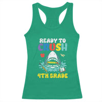 Shark Ready To Crush 4th Grade Racerback Tank Top Cool Boys First Day of School Gift