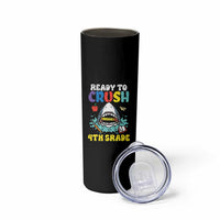 Shark Ready To Crush 4th Grade Skinny Tumbler Cool Boys First Day of School Gift