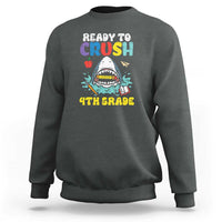 Shark Ready To Crush 4th Grade Sweatshirt First Day of School - Wonder Print Shop